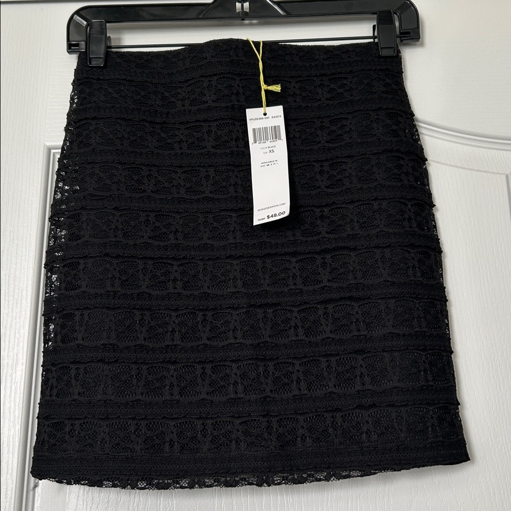 BCBGeneration Black Lace Mini Skirt